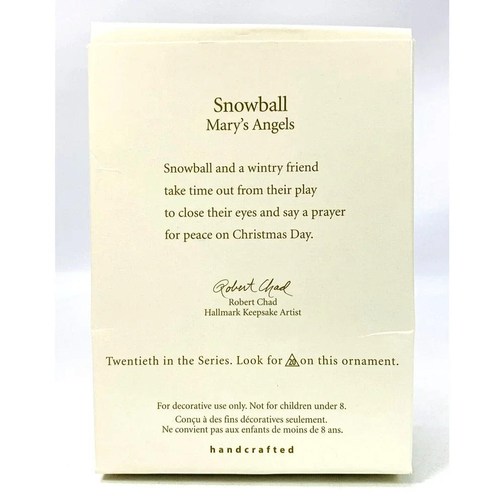 Hallmark Mary's Angels SNOWBALL Keepsake Ornament 2007 Series #20 Blue Snowman